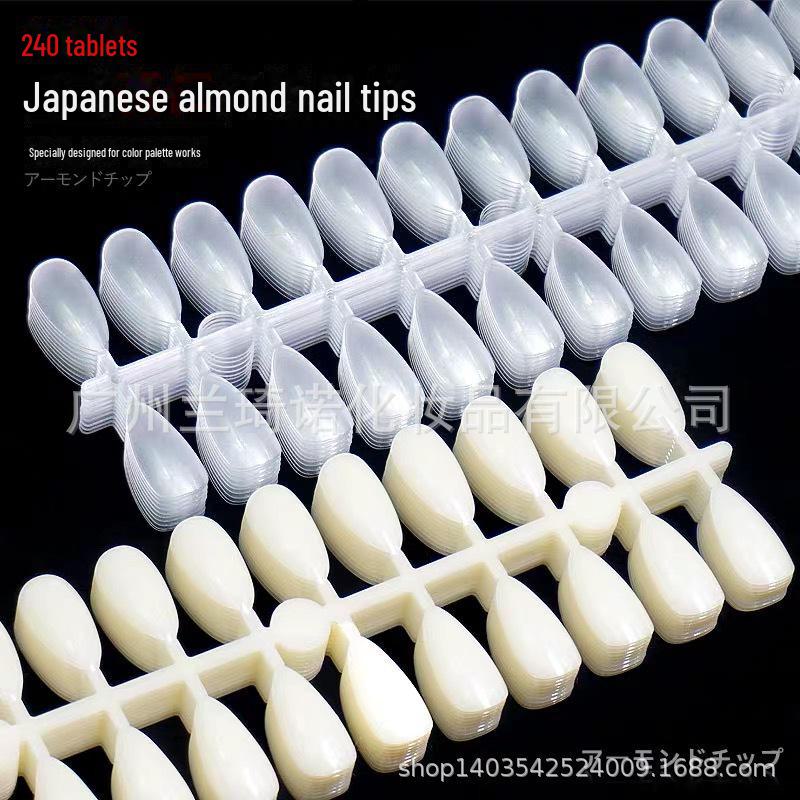 Japanese Almond Nail Art Set: Water Drop Mold Design with 240 Color Swatches (10 Pieces)