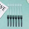 100Pcs Clear Transparent Forks For Party Sticks Picks Skewer Set Fruit Forks