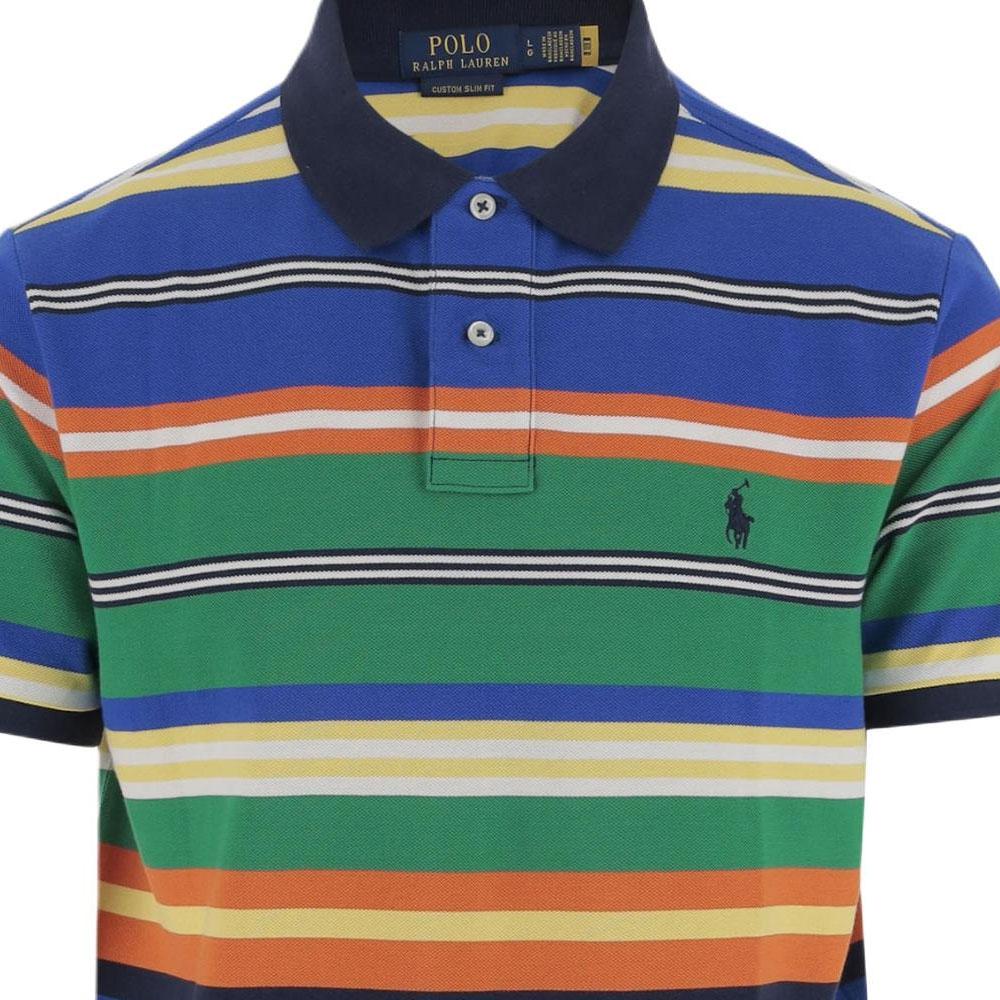 Polo Ralph Lauren Поло с полосками и логотипом с коротким рукавом Мужские топы Разноцветный 710963480-002