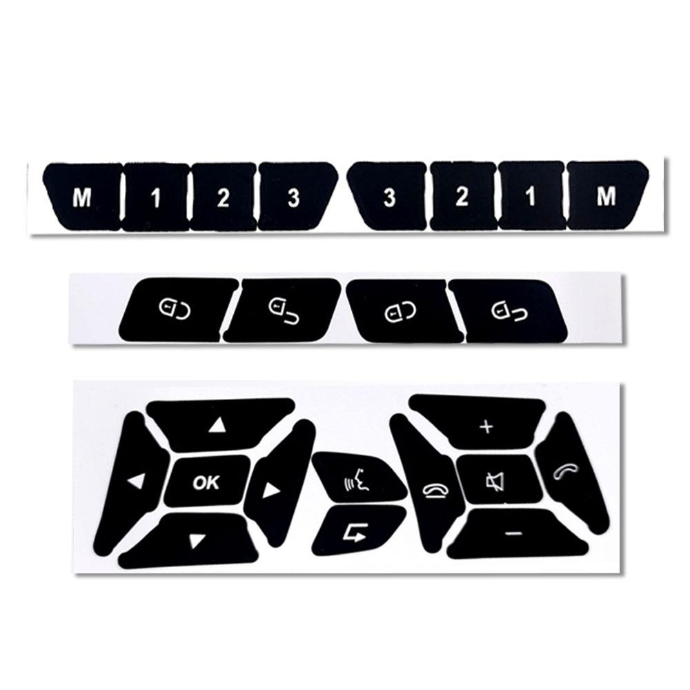 Наклейка для ремонта кнопок автомобиля, матовые черные наклейки для Mercedes Benz GLK350 C Class CLS C218 SLK W172 W204 W207 W212