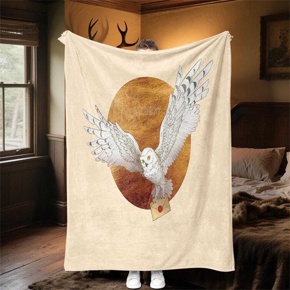 1 шт. Сова Хедвиг Конверт Фланелевое Покрывало для улицы Всесезонное Мягкое Теплое, Декор для Дома 1031180