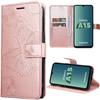 Flip Case - Booling - for Samsung Galaxy A15 - Shockproof - Faux Leather - Pink Butterfly Pattern