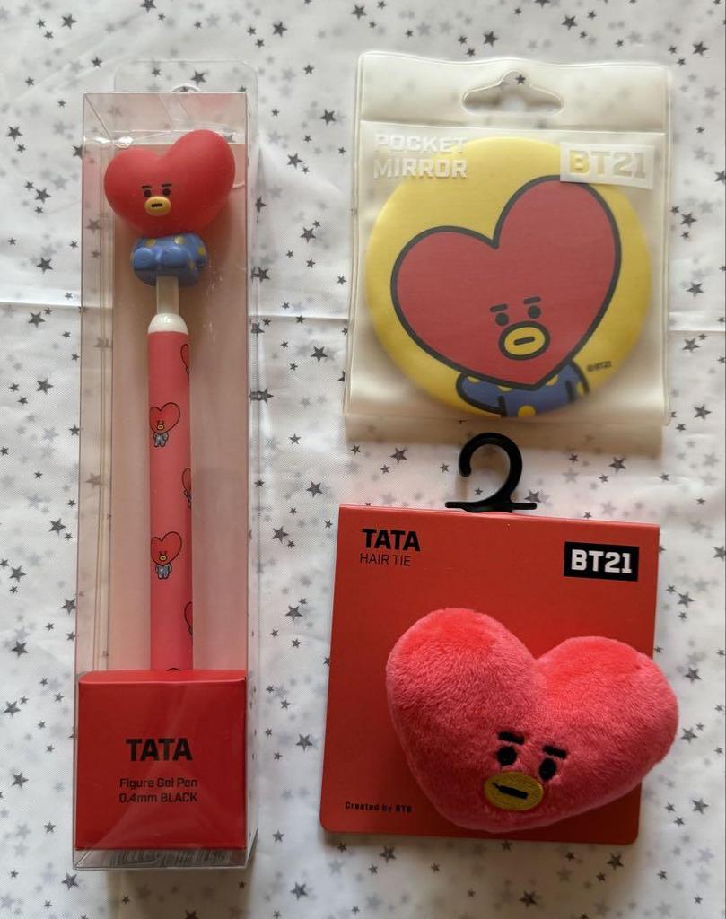 [Б/У] BT21 TATA брелок-подушка и другой набор из 10 штук BTS V