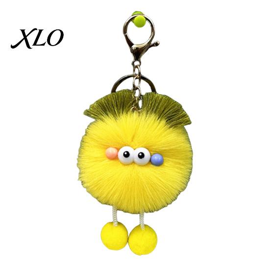 Fuzzy Ball Bag Accessory Cartoon Plush Keychain, Fluffy Pompom Keychain with Metal Clasp, Girls Backpack Charms Backpacks Handbags Keys Decorative