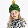 Festive Knitted Parent-Child Hats: Western Christmas Tree Star Design
