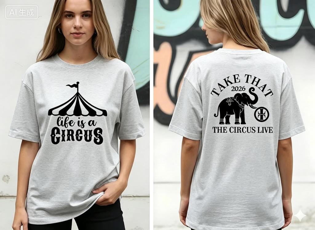 Take That The Circus Live Tour Унисекс Летняя Хлопковая Футболка Удобная Высококачественная Ins от YK Style
