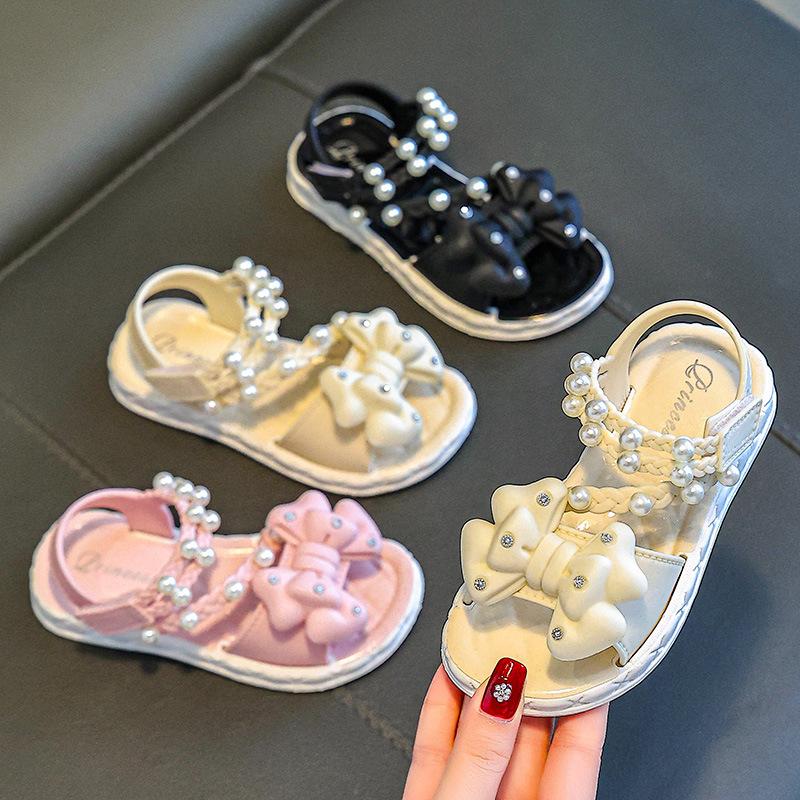 Новые детские сандалии Bow Princess, милые сандалии для девочек