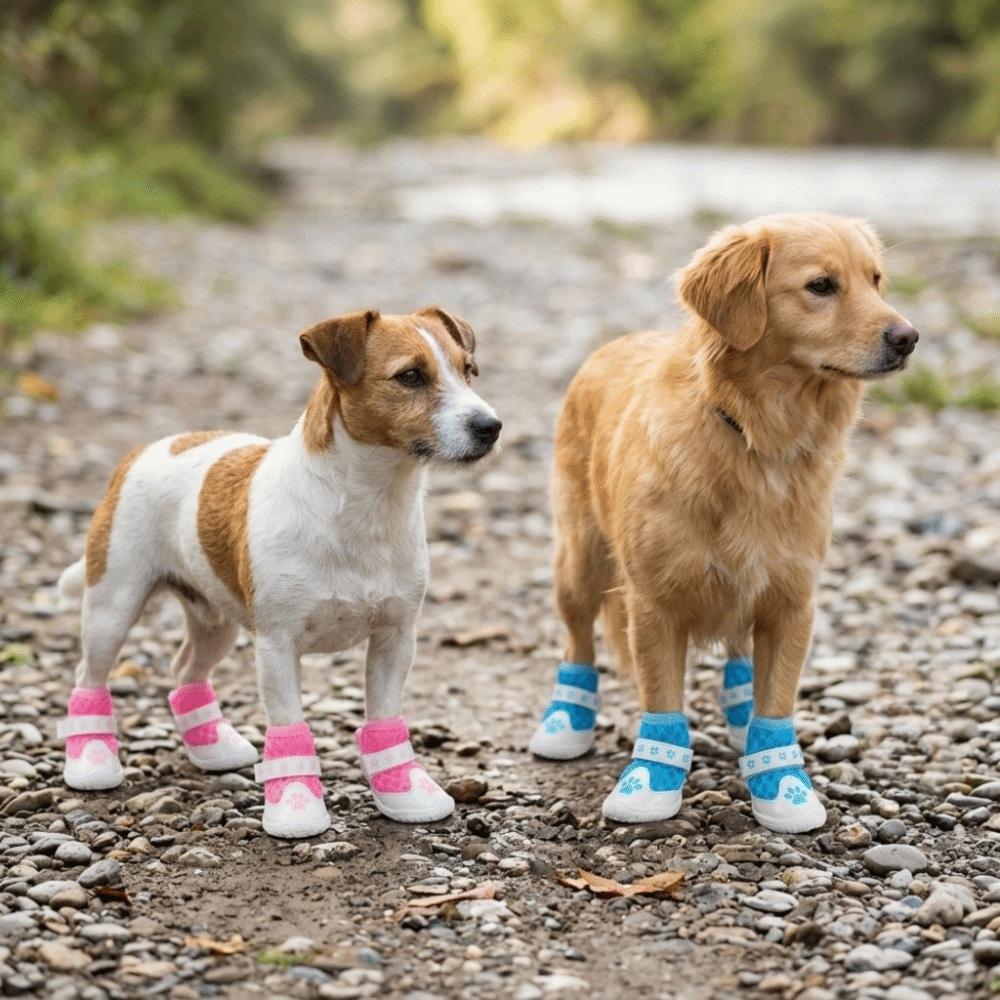 4pcs Lightweight Build Dog Mesh Booties Skid Tough Sole Non Slip Dog Socks House Floor Guard