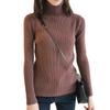 Women's Sweaters Slim Soft Long Sleeve High Neck Knit Pullover Slim Stretch Sweater Tops