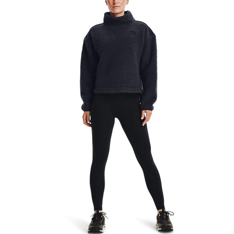 Under Armour Fleece High Collar Training Sports Jacket Women Jackets Black Purple 1366951-590