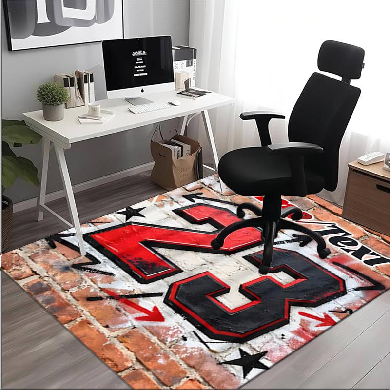 1PC Custom Name Graffiti Art: Brick Theme Floor Mat Ideal for Living Room, Game Rooms, Office, Bedroom,Floor Mat Playful Design