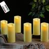 1/3/6 Pieces 5 Inch Flameless Moving Wick Wedding LED Candles,Plastic Realistic Church Votive Candles For Hotel