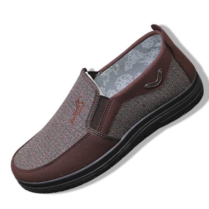 Старая Пекинская тканевая обувь. Мужская тканевая обувь. Повседневная обувь на плоском каблуке. Мягкая подошва для среднего и пожилого возраста.