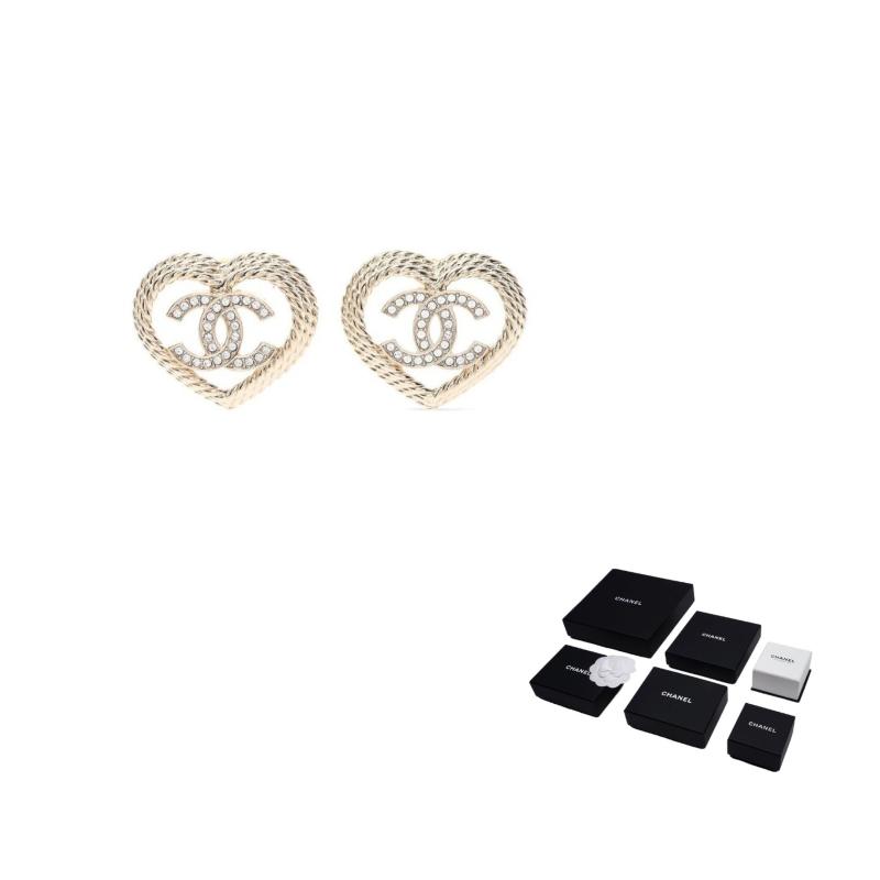 Chanel Серьги CC в форме сердца, позолоченные, женские, золотые