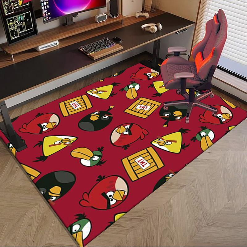 Red Birds Characters Collage Carpet, Chair Rug,Rug for Office Bedroom living rooms, Doormat decor Fan Gift Christmas Gift