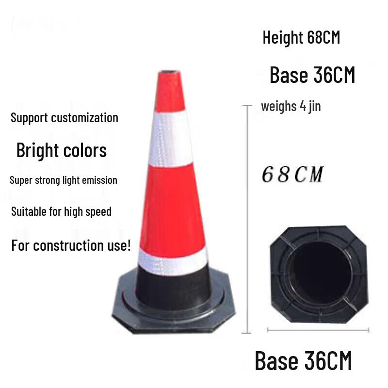 JinRuiFu Reflective PVC Traffic Cone with Handle