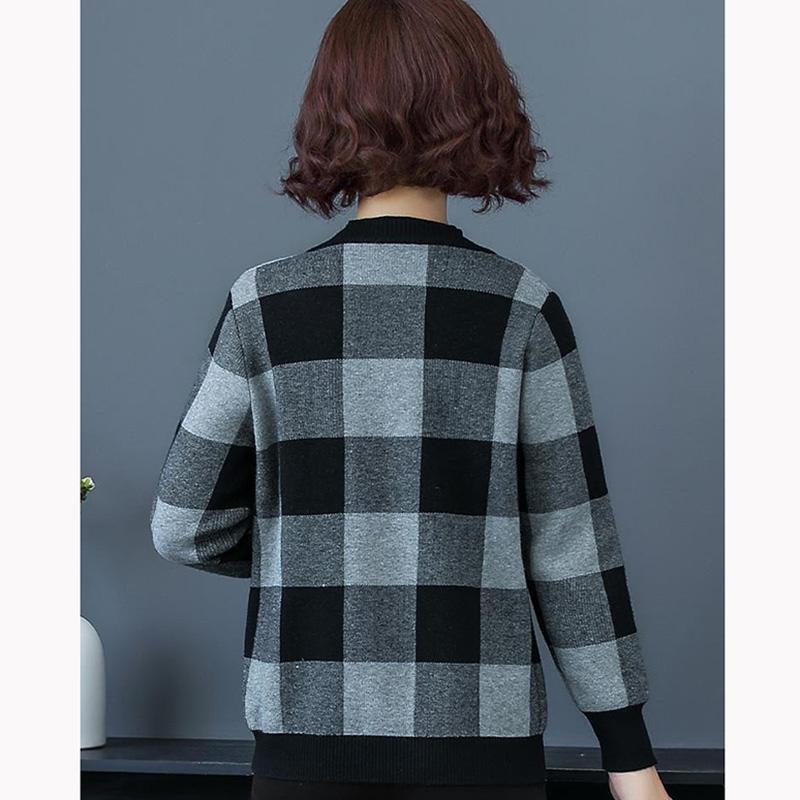 Повседневное короткое пальто в клетку, куртка для матери среднего возраста, весенне-осенний свободный кардиган, женская свободная бейсбольная форма, куртка