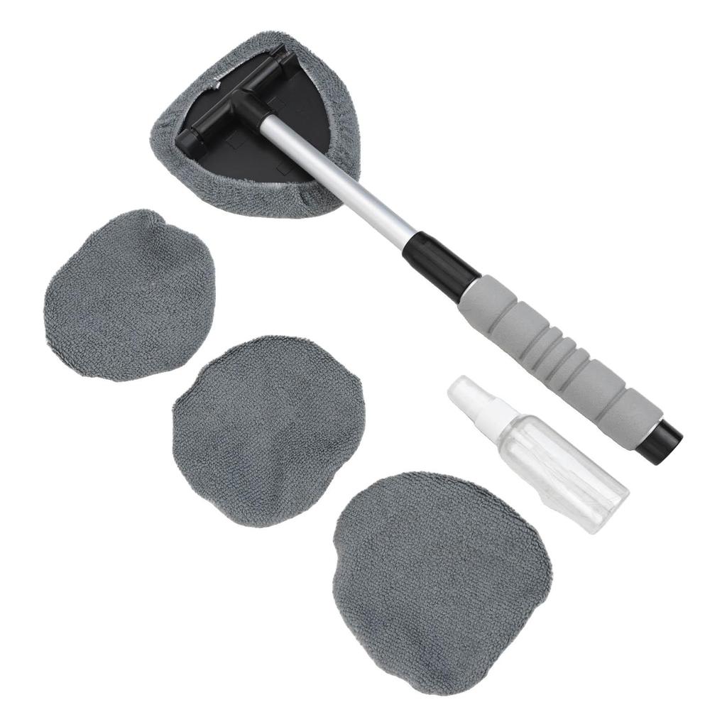 Portable Car Interior Window Cleaner with 3 Extra Rags for Convenient Use