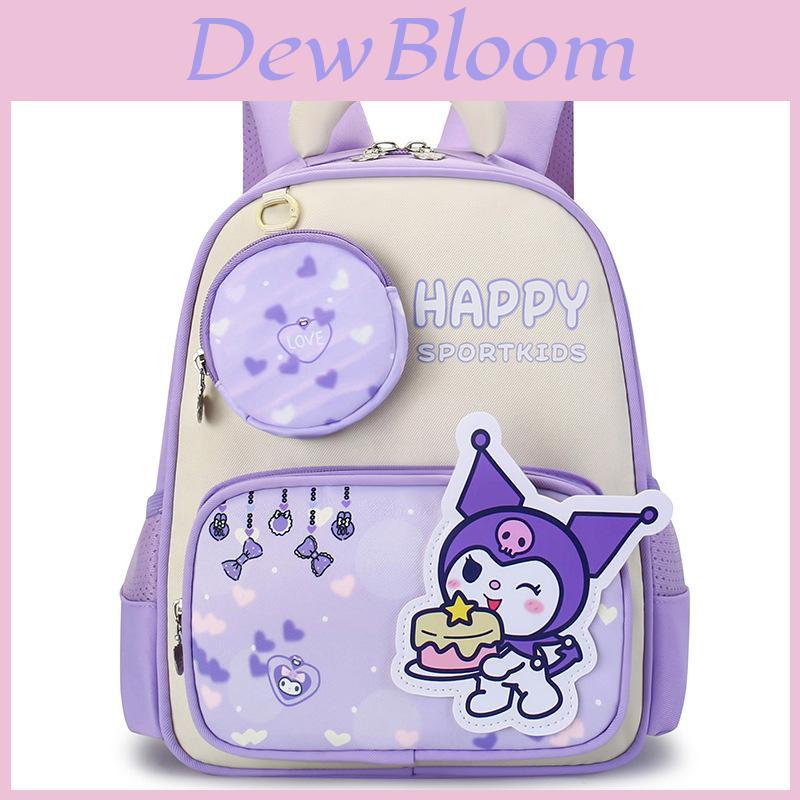 Рюкзак Kuromi Melody Cinnamoroll для дошкольников с дышащей нейлоновой тканью и лямками с воздушной подушкой для использования в школе