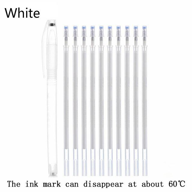 10 Pcs Fabric Markers Pencil Fade Out for Drawing Lines Disappearing Marker Pens Heat Erase Pen PP Multi Purpose DIY Craft Sewing Accessories