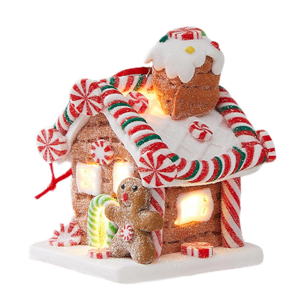 Christmas Decoration Glowing Small House Christmas Gift Soft Pottery Fairy Tale Candy House Atmosphere Decoration Window Display