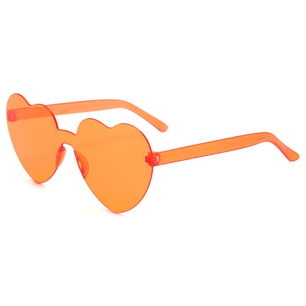 Love SUNGLASSES Sunglasses Rimless Heart-shaped One-piece Sunglasses Color Peach Heart One-piece Sunglasses