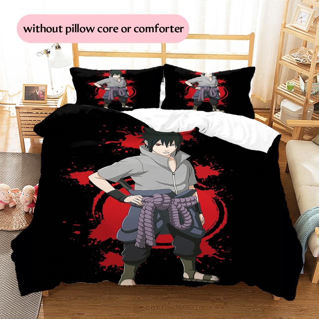 Sasuke Uchiha Pattern Bedding Home Decoration Birthday Gift (1 * duvet cover + 2 * pillowcase, without core)