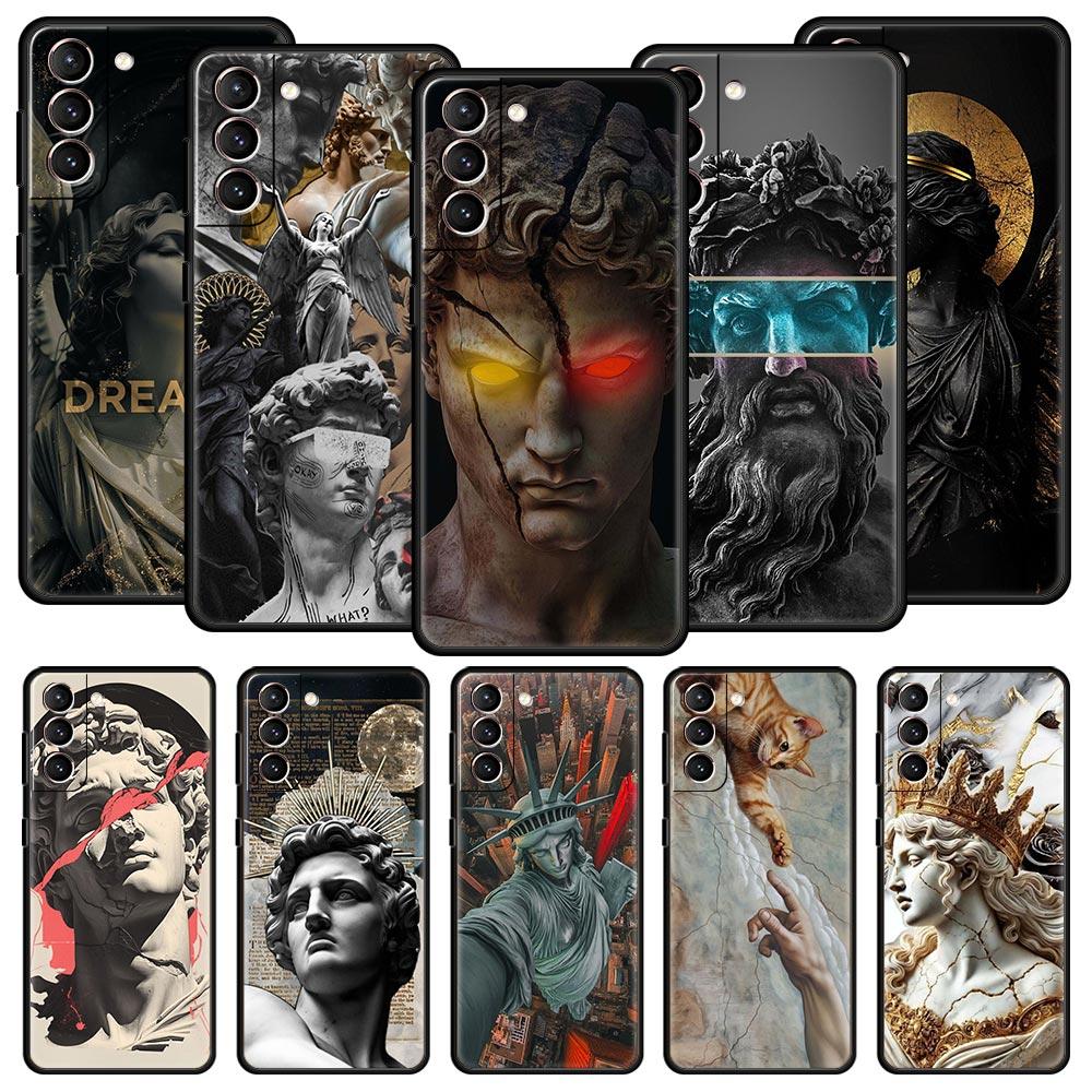Fashion Ancient Greek Statues Phone Case Cover for Samsung Galaxy S26 S25 S24 S23 S22 S20 S21 FE Ultra S25 Edge Plus 5G Soft TPU