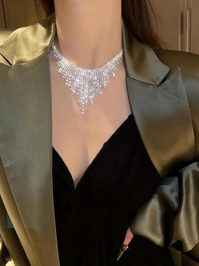 Ее лабораторные украшения | Сверкающие ожерелья с кисточками, красивые ювелирные ожерелья, ожерелья с бриллиантами, подарочная упаковка