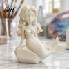 Декор для нишевой атмосферы 3D-печатная фигурка русалки, фигурка в темном готическом стиле с матовым черным покрытием, подвижные суставы, минималистичная скульптура