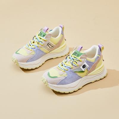 Новые женские кроссовки, модные спортивные одинарные кроссовки на толстой подошве