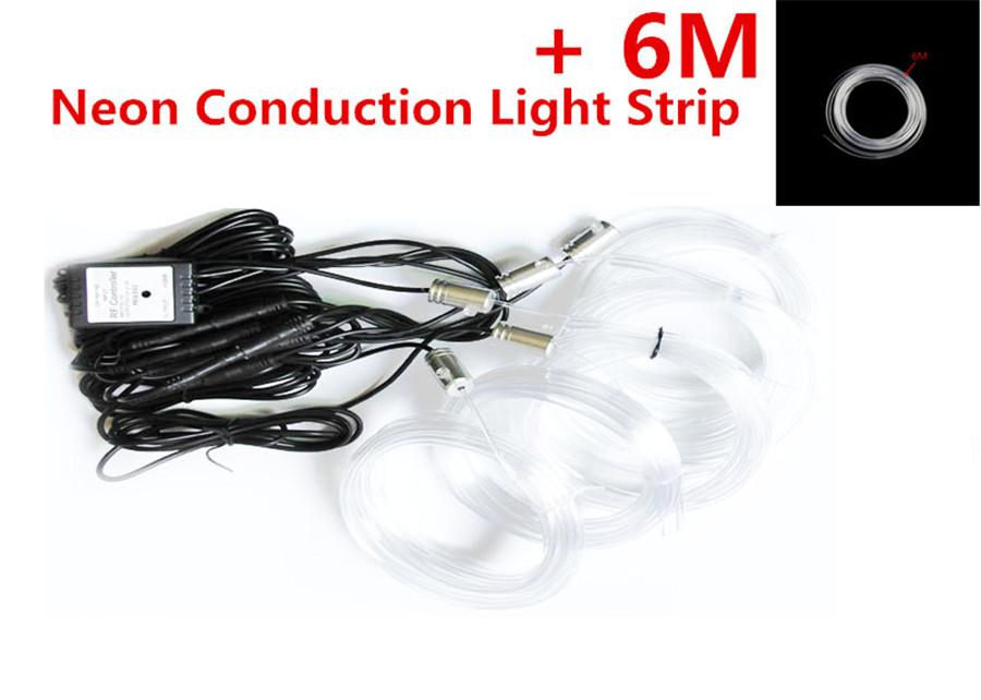 5in1 6M RGB LED Car Interior Decor Neon Strip Light APP Control Atmosphere Light