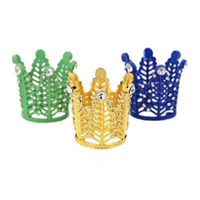 Оригинальная детская круглая корона, украшение для торта на день рождения, украшения в форме короны, сплав, стразы, цветная тиара, аксессуары для волос