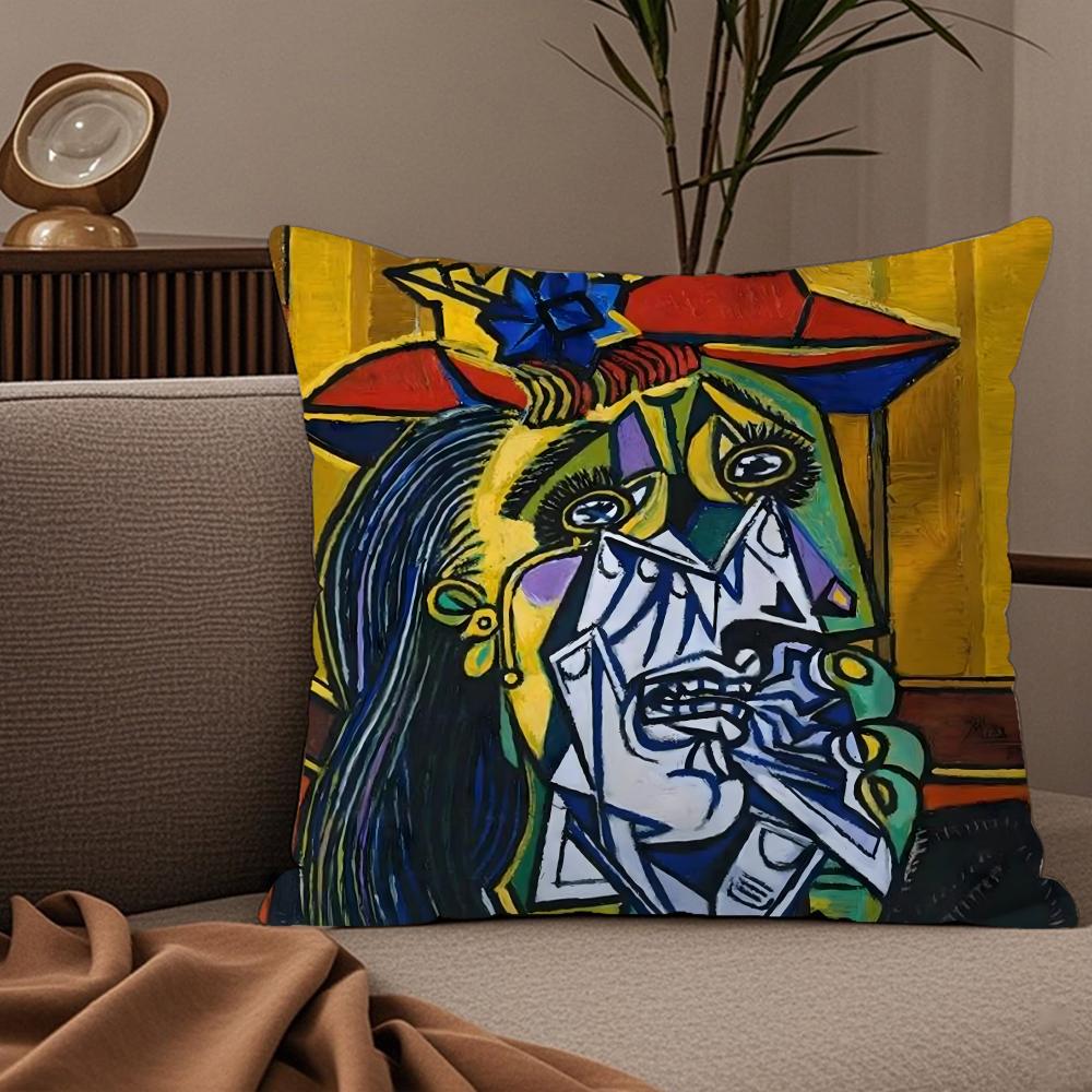 Famous Artist PPicasso Cushion Cover Plush Fabric Soft DoubleSided Printed Sofa Warm Winter Home Child Gift Pillow Case