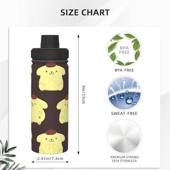 Tumbler Pom Purin Coffee Cup Insulated 500ml Water Bottle Direct Drinking Stainless Steel Lid Portable Straw Character Sports Car Thermos Drink