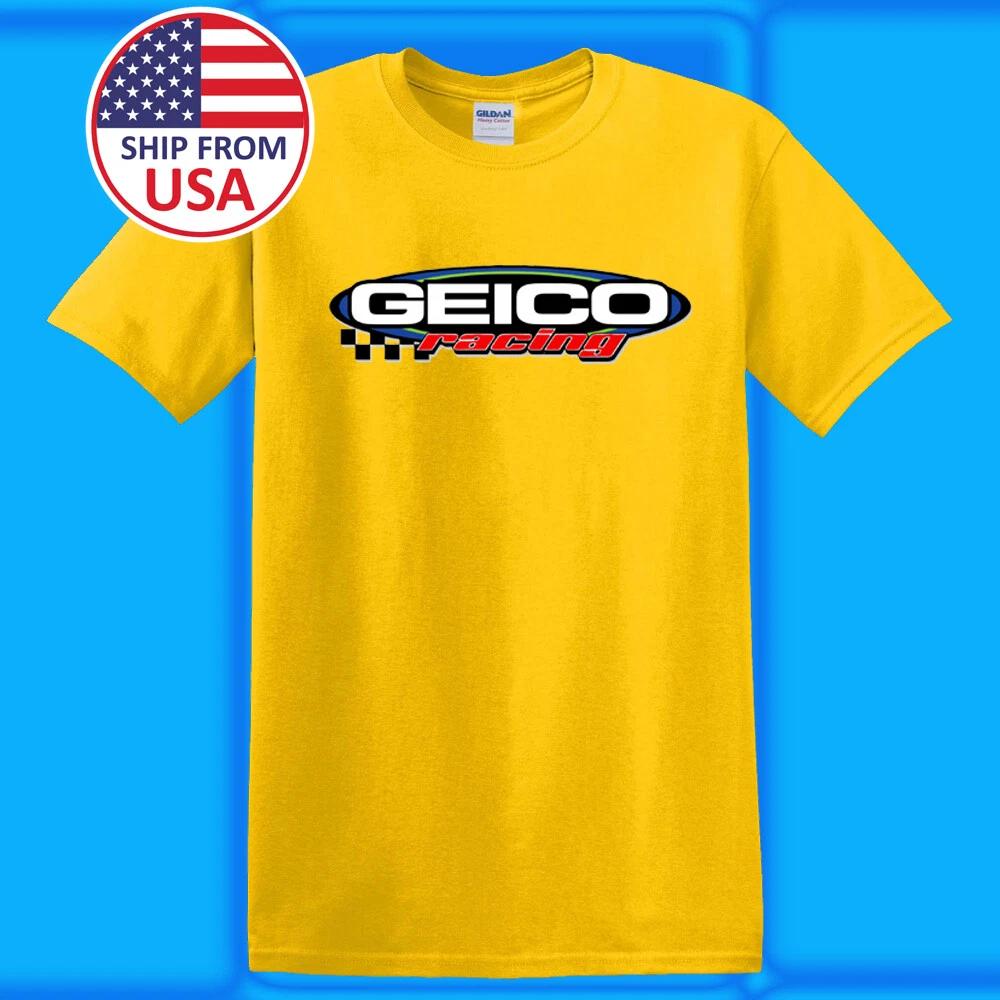 Geico Racing Car Motorcycle Men's Yellow Size S-5XL