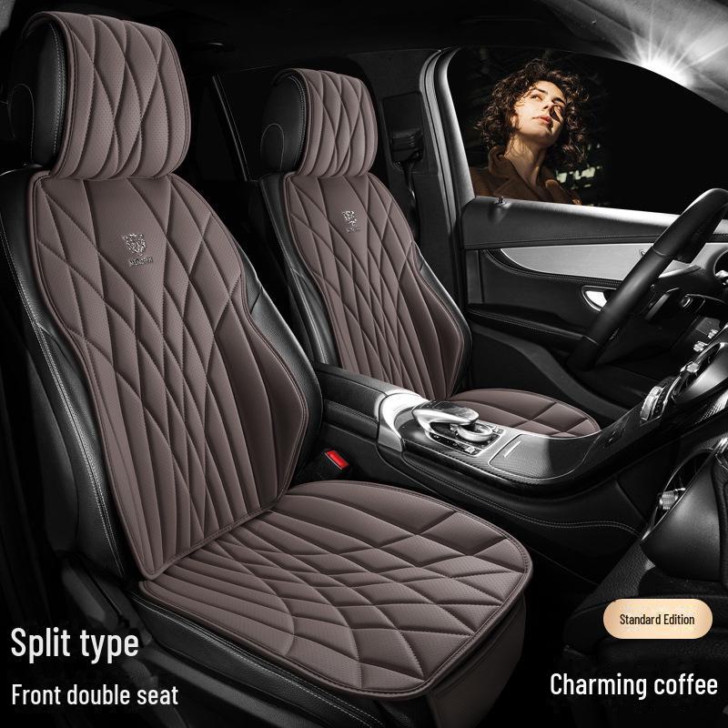 Универсальный комплект подушек для автомобильного сиденья из дышащей кожи наппа - 3 предмета, всесезонный, перфорированный, чехол для заднего сиденья, однокомпонентная подушка для маленького автомобиля