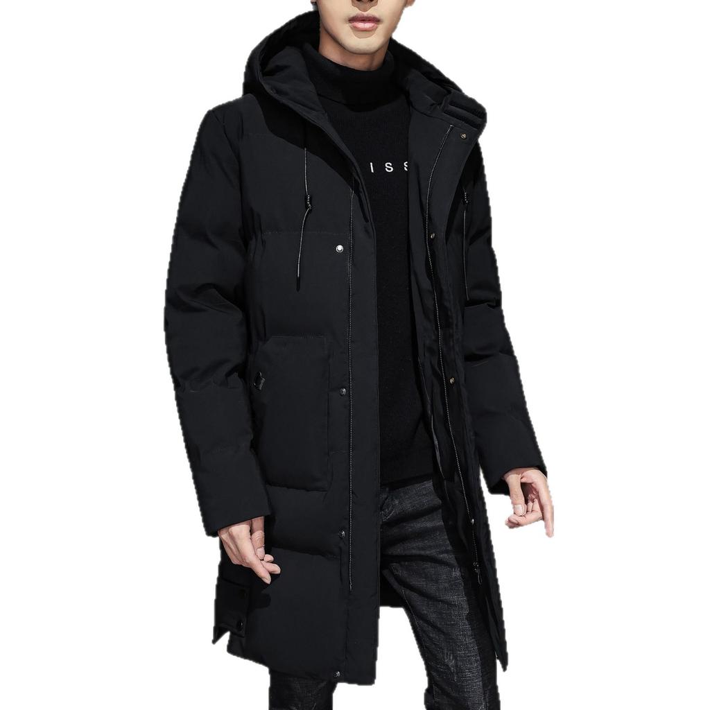 Medium To Long Length, Cotton Jacket, Men's Winter Coat, Loose Hooded Cotton Jacket, Warm and Thick, Down Cotton Jacket