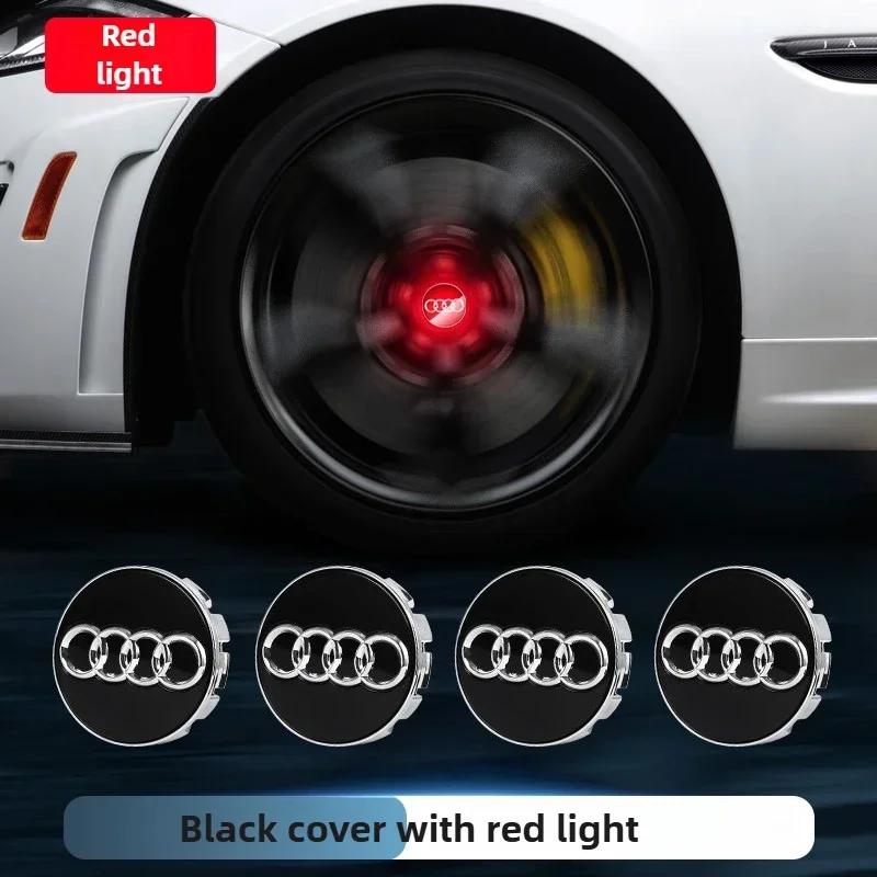 4Pcs 60mm 61mm 69mm LED Wheel Center Hub Cap Light Floating Illuminated Cover for Hot A3 A4 A5 A6 Q3 Q5 Q7 etc