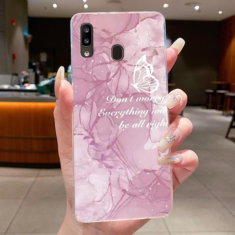 Phone Case For Samsung Galaxy A20E Flower Butterfly Protective Thin Cases For Samsung A20e Transparent Soft Silicone TPU Cover