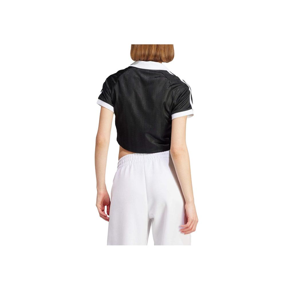 Adidas Originals Trefoil Letter Logo Print Short Sleeve T-Shirt Women Tops Black IR9780