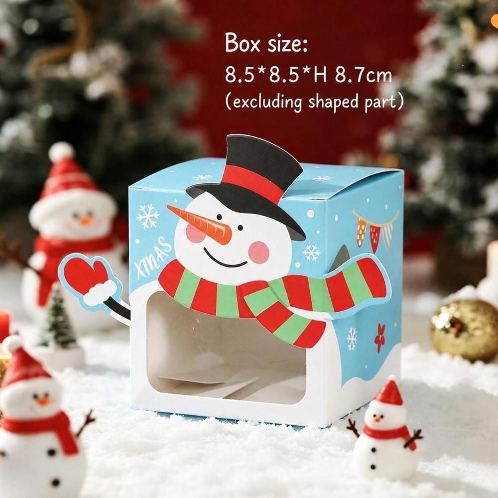 5pcs Carry Handle Cookie Packaging Box Cardboard Party Favor Box For Christmas Party