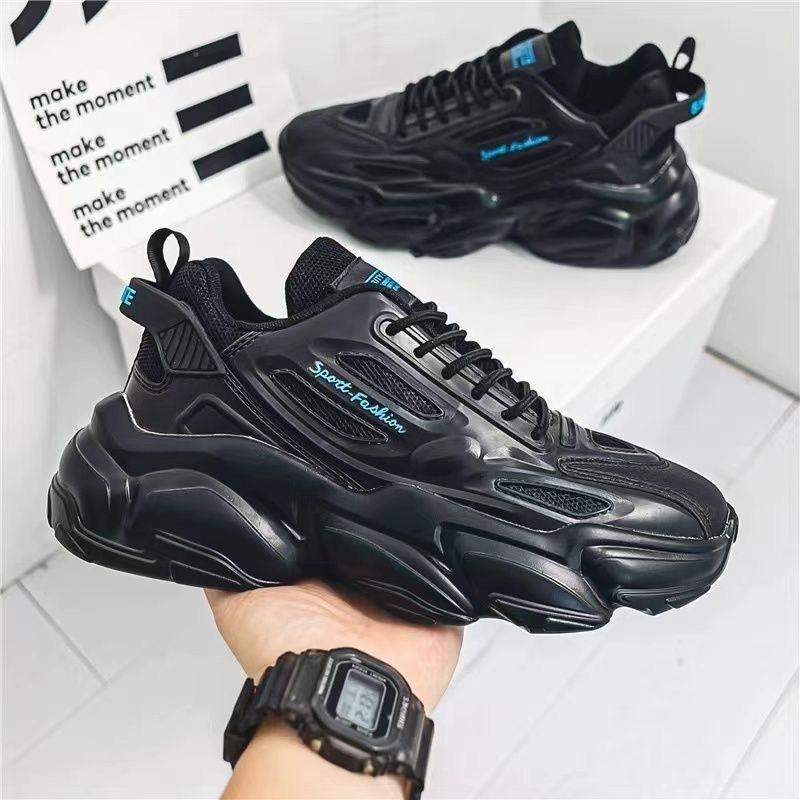 Летние новые дышащие сетчатые спортивные кроссовки мужские корейские версии модные универсальные маленькие белые кроссовки на толстой подошве для папы