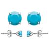 [R2917] - Silver Turquoise 'Essentiel' Silver Earrings (rhodium) - 5 Mm