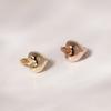 JEWNEL 14K Rosegold Bold Heart Ring One-Touch Earrings