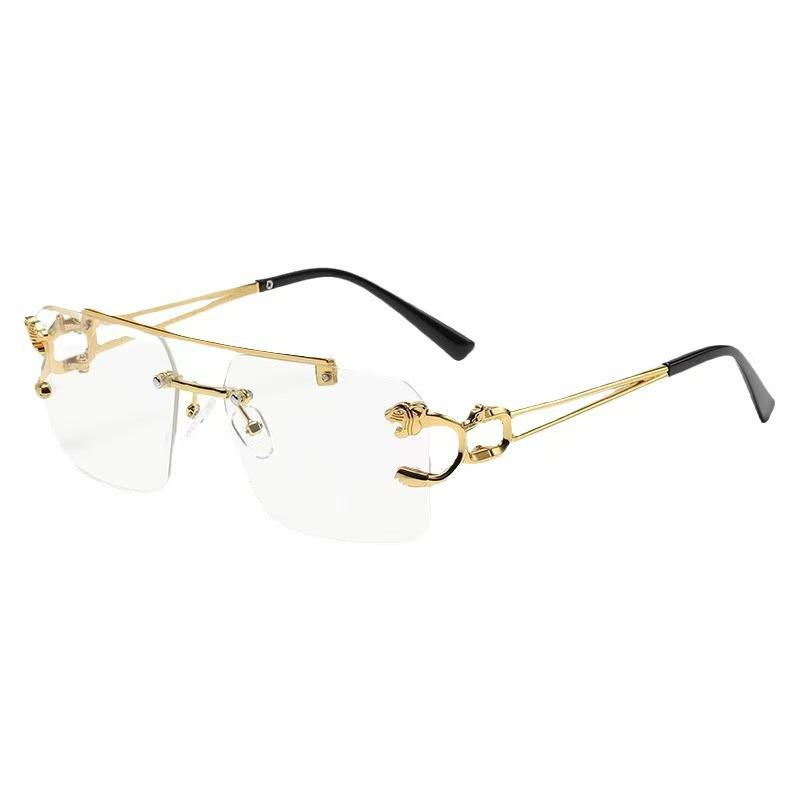 Унисекс Солнцезащитные очки в квадратной оправе с головой леопарда, Защита от УФ, Модные и Элитные