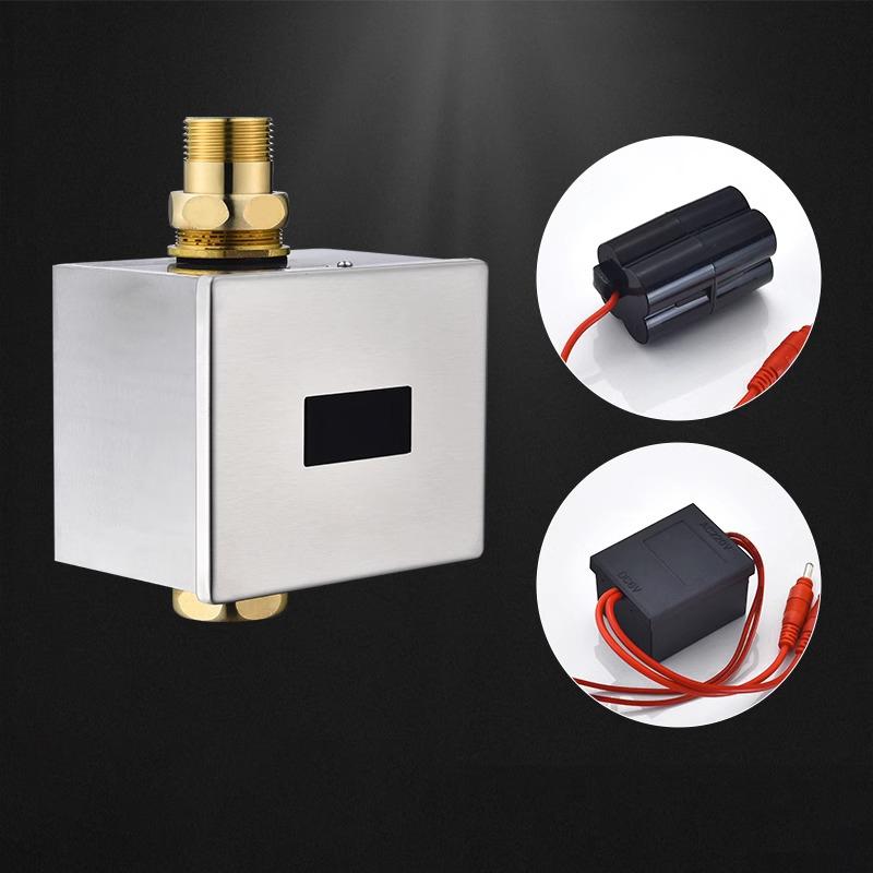 HLK DC Induction Brass Solenoid Valve Automatic Touchless Sensor for Hotel Toilet Flush Valve Water Saving Modern Design