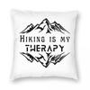 Hiking Is My Therapy Mountain Square Pillowcase Polyester Linen Velvet Printed Decorative Pillow Case Sofa Seater Cushion Cover