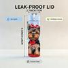 1PC Yorkie Puppy With Bright Red Ribbon 750ml Color Plastic Sports Water Bottle Leakproof Flip Straw Lid Suitable for Sports Office Home Use