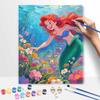 Disney The Little Mermaid Ariel Underwater Floral Digital Oil Painting Art Kit Hand Painted Home Decor